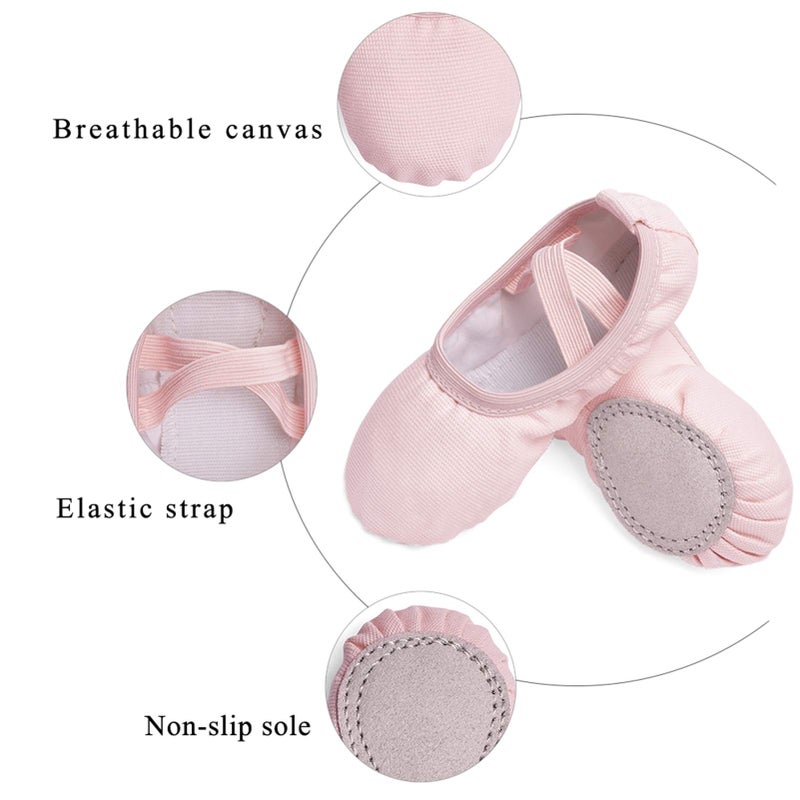 Stelle Canvas Ballet Shoes Toddler Girls Ballet Slippers No-Tie Boys Dance Shoes(Ballet Pink,10ML) - Image 5